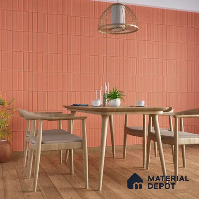 TL 00696 F Brick Blush Series Pattern 5 Red Chrome Finish 4 ft x 2 ft Full Body Vitrified Tile - 9 mm