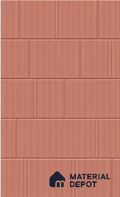 TL 00696 G Brick Blush Series Pattern 6 Red Chrome Finish 4 ft x 2 ft Full Body Vitrified Tile - 9 mm (Sample)