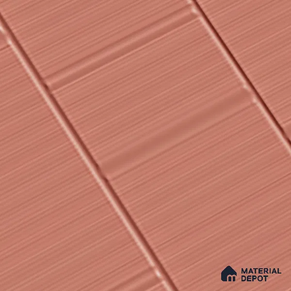 TL 00696 G Brick Blush Series Pattern 6 Red Chrome Finish 4 ft x 2 ft Full Body Vitrified Tile - 9 mm (Sample)