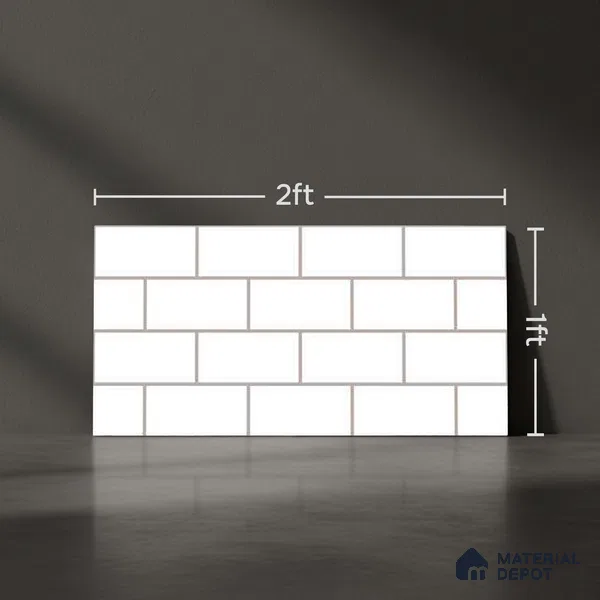 Faux Subway Wall Tile TL 05293 B Splendore Linea Gris 2 ft x 1 ft Ceramic Glossy Finish - 9 mm | Suitable for Kitchen, Bathroom & Balcony Walls | Please Expect a Slight Variation of Pattern (Sample)