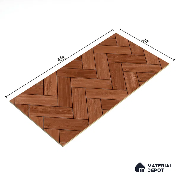 TL 07823 Briks Wood Brown 1200x600 mm Matte Finish Floor & Wall Tile - 9 mm (Random 4)