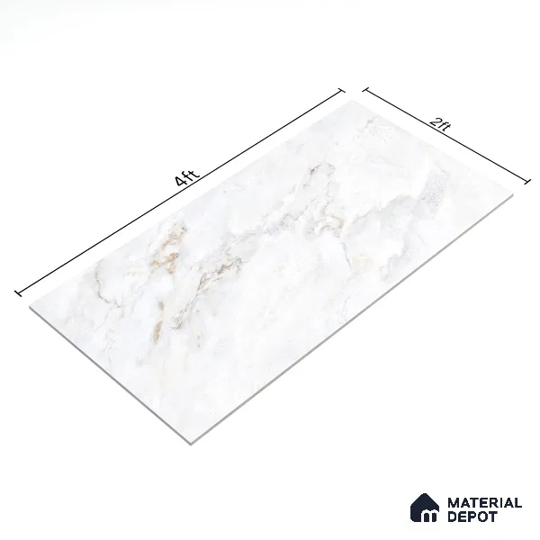 Endless Floor & Wall Tile TL 06271 Digital Breeze White 4 ft x 2 ft Vitrified Matte Finish - 9 mm (Random Design 4) | Suitable for Living Room, Bedroom, Bathroom & Kitchen (Sample)