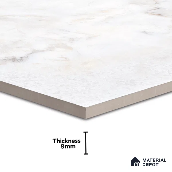 Endless Floor & Wall Tile TL 06271 Digital Breeze White 4 ft x 2 ft Vitrified Matte Finish - 9 mm (Random Design 4) | Suitable for Living Room, Bedroom, Bathroom & Kitchen (Sample)