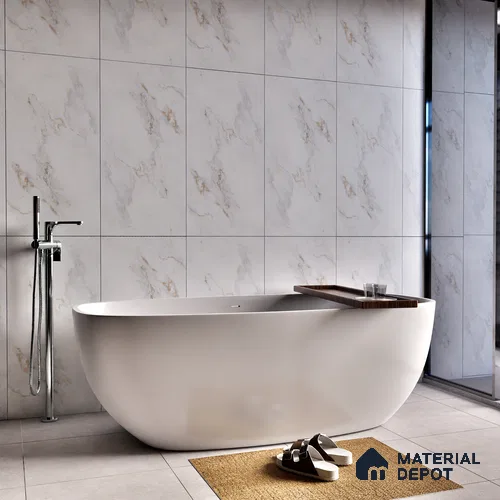 Endless Floor & Wall Tile TL 06271 Digital Breeze White 4 ft x 2 ft Vitrified Matte Finish - 9 mm (Random Design 4) | Suitable for Living Room, Bedroom, Bathroom & Kitchen