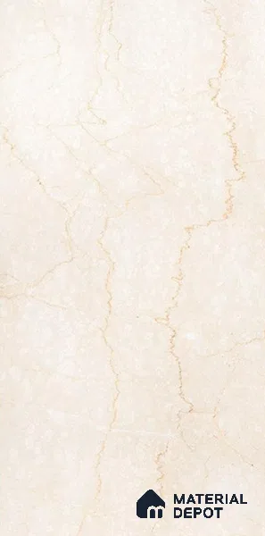 Marble Wall & Floor Tile | TL 02572 Brissban Botticino 4 ft x 2 ft Glossy Finish Random Design Vitrified Tile - 9 mm | Suitable For Living Room, Bedroom, Kitchen (Sample)