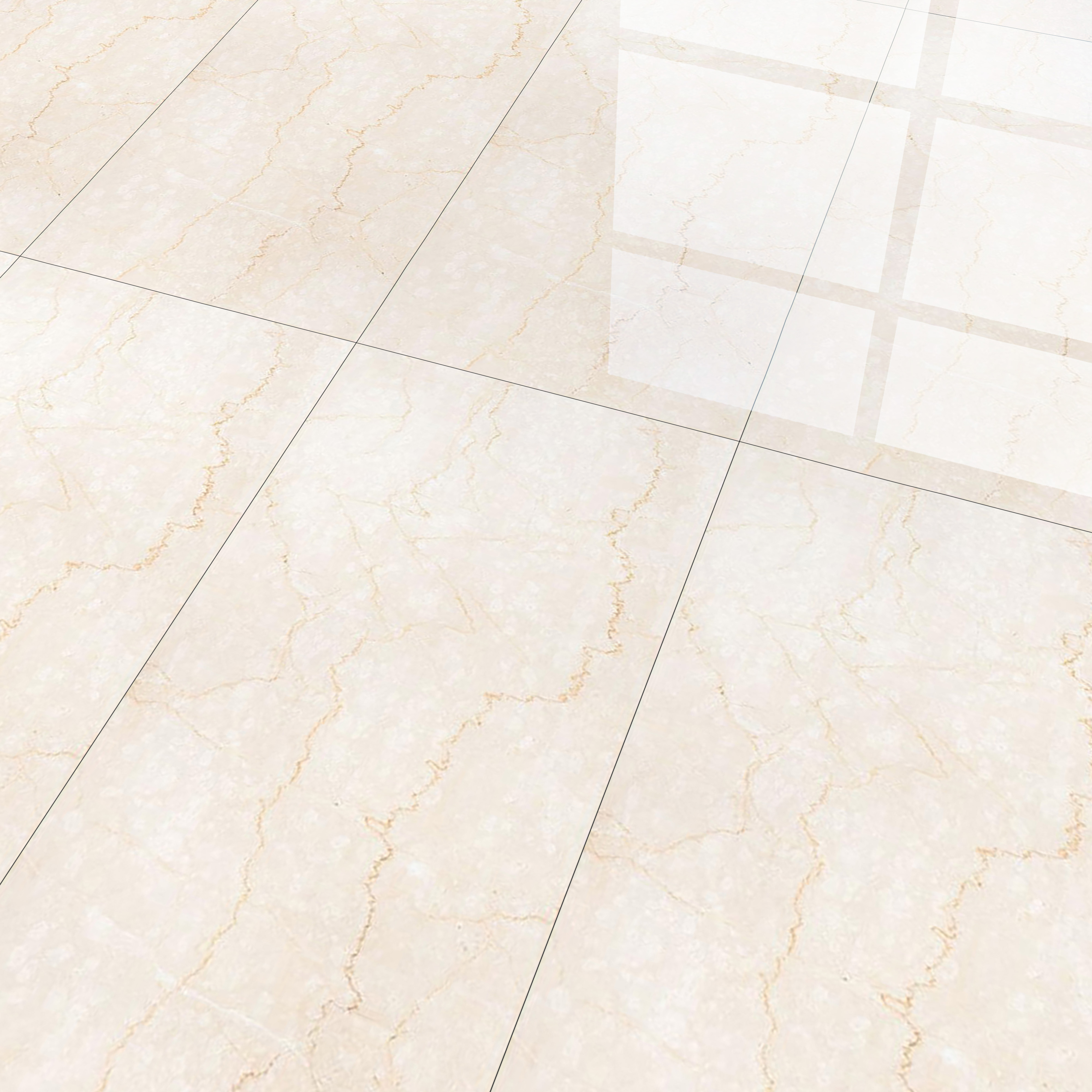Marble Wall & Floor Tile | TL 02572 Brissban Botticino 4 ft x 2 ft Glossy Finish Random Design Vitrified Tile - 9 mm | Suitable For Living Room, Bedroom, Kitchen (Sample)
