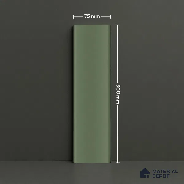 Subway Wall Tile TL 04962 B Reflectos Sage Mist 12 x 3 inch Ceramic Glossy Finish - 6.5 mm | Suitable for Highlighter Walls, Foyer, Bathroom, Kitchen Wall & Backsplashes (Sample)