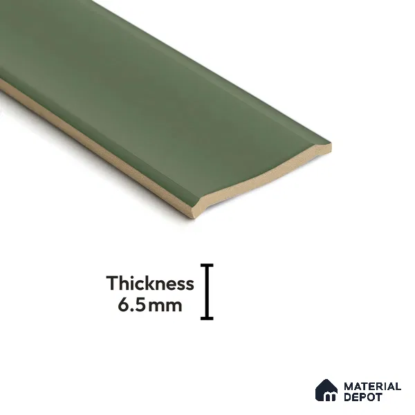 Subway Wall Tile TL 04962 B Reflectos Sage Mist 12 x 3 inch Ceramic Glossy Finish - 6.5 mm | Suitable for Highlighter Walls, Foyer, Bathroom, Kitchen Wall & Backsplashes (Sample)