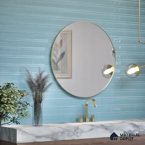 Subway Wall Tile TL 04962 C Reflectos Slate Blue 12 x 3 inch Ceramic Glossy Finish - 6.5 mm | Suitable for Highlighter Walls, Foyer, Bathroom, Kitchen Wall & Backsplashes