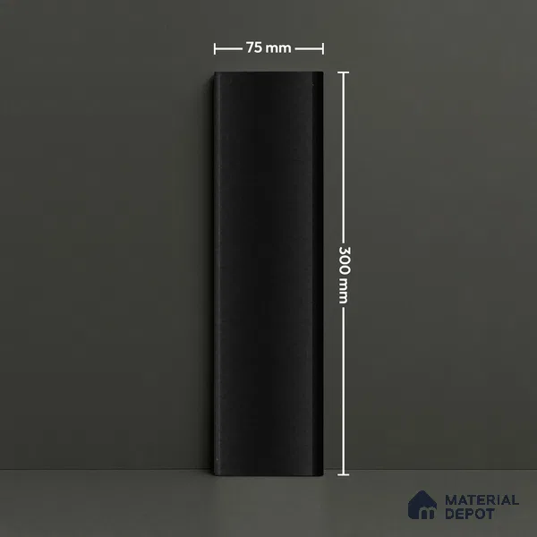Subway Wall Tile TL 04962 D Reflectos Overcast Black 12 x 3 inch Ceramic Glossy Finish - 6.5 mm | Suitable for Highlighter Walls, Foyer, Bathroom, Kitchen Wall & Backsplashes (Sample)