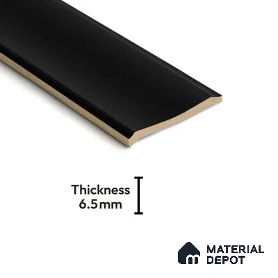 Subway Wall Tile TL 04962 D Reflectos Overcast Black 12 x 3 inch Ceramic Glossy Finish - 6.5 mm | Suitable for Highlighter Walls, Foyer, Bathroom, Kitchen Wall & Backsplashes (Sample)