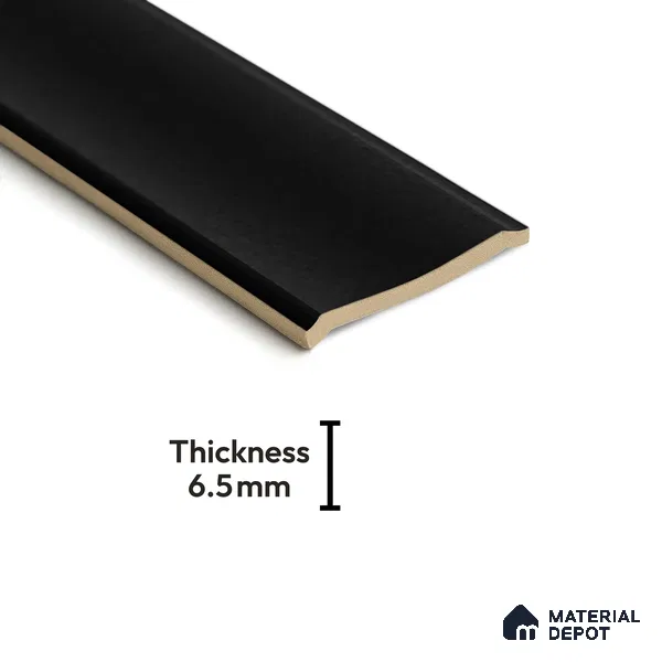 Subway Wall Tile TL 04962 D Reflectos Overcast Black 12 x 3 inch Ceramic Glossy Finish - 6.5 mm | Suitable for Highlighter Walls, Foyer, Bathroom, Kitchen Wall & Backsplashes (Sample)