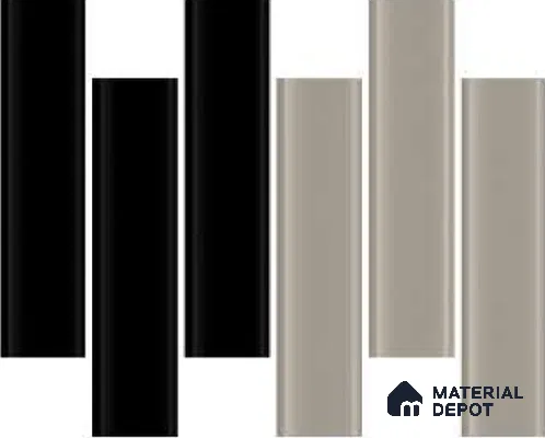 Subway Wall Tile TL 04962 E Reflectos Silver Montana 12 x 3 inch Ceramic Glossy Finish - 6.5 mm | Suitable for Highlighter Walls, Foyer, Bathroom, Kitchen Wall & Backsplashes (Sample)