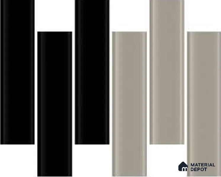 Subway Wall Tile TL 04962 E Reflectos Silver Montana 12 x 3 inch Ceramic Glossy Finish - 6.5 mm | Suitable for Highlighter Walls, Foyer, Bathroom, Kitchen Wall & Backsplashes (Sample)