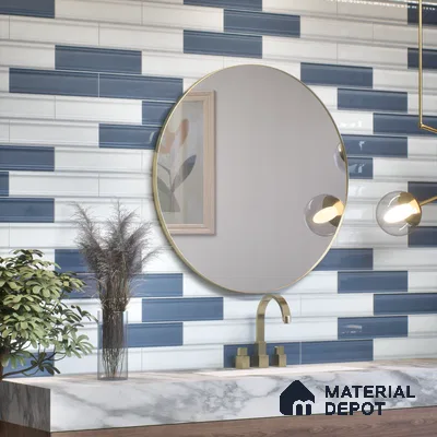 Subway Wall Tile TL 04962 G Reflectos Versilia White 12 x 3 inch Ceramic Glossy Finish - 6.5 mm | Suitable for Highlighter Walls, Foyer, Bathroom, Kitchen Wall & Backsplashes (Sample)