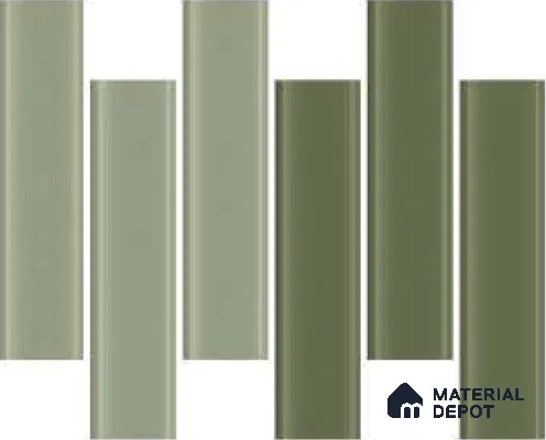 Subway Wall Tile TL 04962 Reflectos Olive Grigio 12 x 3 inch Ceramic Glossy Finish - 6.5 mm | Suitable for Highlighter Walls, Foyer, Bathroom, Kitchen Wall & Backsplashes