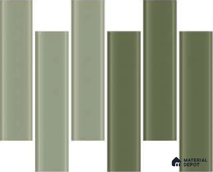 Subway Wall Tile TL 04962 Reflectos Olive Grigio 12 x 3 inch Ceramic Glossy Finish - 6.5 mm | Suitable for Highlighter Walls, Foyer, Bathroom, Kitchen Wall & Backsplashes