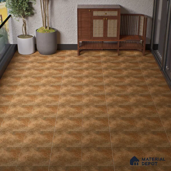 Parking Floor Tile TL 07566 Bronzed Earth | 16 x 16 inch | Anti Skid Matte Finish Heavy Duty Vitrified Tile - 12 mm | Suitable For High Traffic Areas, Bathroom, Balcony | Pattern Alignment May Vary | 2-3 mm Spacer is Mandatory