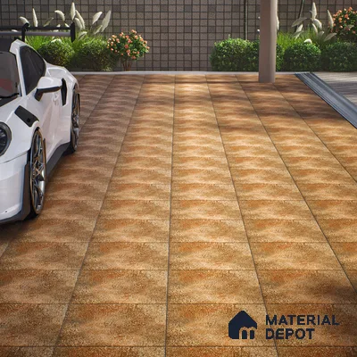 Parking Floor Tile TL 07566 Bronzed Earth | 16 x 16 inch | Anti Skid Matte Finish Heavy Duty Vitrified Tile - 12 mm | Suitable For High Traffic Areas, Bathroom, Balcony | Pattern Alignment May Vary | 2-3 mm Spacer is Mandatory