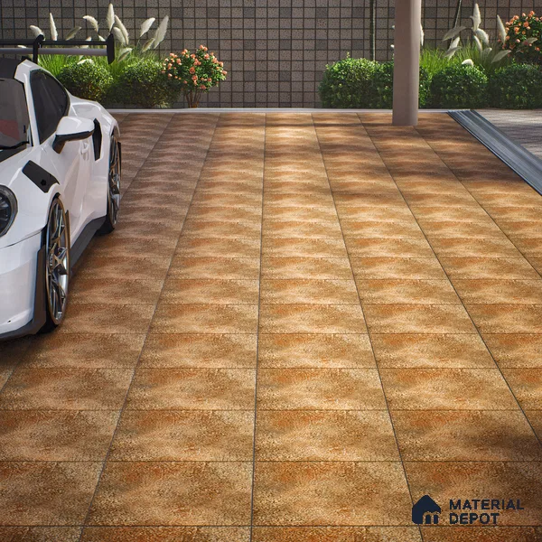 Parking Floor Tile TL 07566 Bronzed Earth | 16 x 16 inch | Anti Skid Matte Finish Heavy Duty Vitrified Tile - 12 mm | Suitable For High Traffic Areas, Bathroom, Balcony | Pattern Alignment May Vary | 2-3 mm Spacer is Mandatory