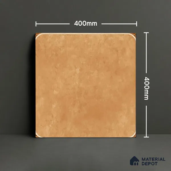 Budget Friendly Plain Look Value for Money Parking Brown Floor Tile 16 x 16 inch | TL 00600 | Vitrified Matte Finish Tile - 12 mm | Suitable For Parking, Bathroom, Balcony & Terrace | Pattern Alignment May Vary | 2-3 mm Spacer is Mandatory