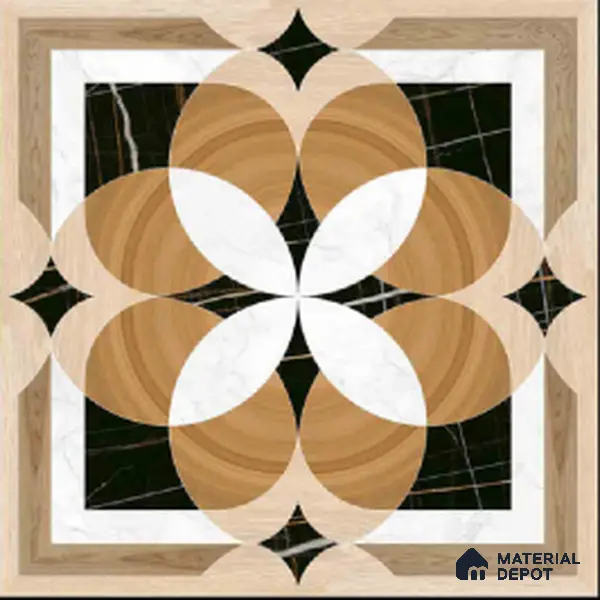 TL 00447 Brown 2 ft x 2 ft Matte Finish Digital Porcelain Floor & Wall Tile - 9.5 mm | Please Expect a Slight Variation of Pattern