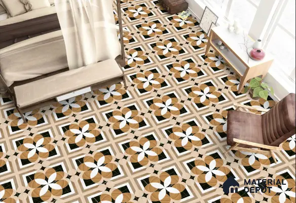 TL 00447 Brown 2 ft x 2 ft Matte Finish Digital Porcelain Floor & Wall Tile - 9.5 mm | Please Expect a Slight Variation of Pattern