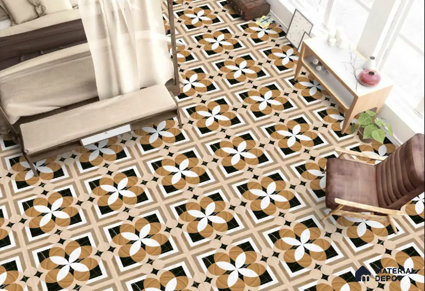 TL 00447 Brown 2 ft x 2 ft Matte Finish Digital Porcelain Floor & Wall Tile - 9.5 mm | Please Expect a Slight Variation of Pattern