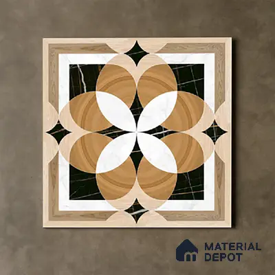 TL 00447 Brown 2 ft x 2 ft Matte Finish Digital Porcelain Floor & Wall Tile - 9.5 mm | Please Expect a Slight Variation of Pattern