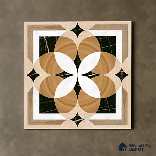 TL 00447 Brown 2 ft x 2 ft Matte Finish Digital Porcelain Floor & Wall Tile - 9.5 mm | Please Expect a Slight Variation of Pattern