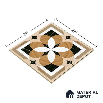 TL 00447 Brown 2 ft x 2 ft Matte Finish Digital Porcelain Floor & Wall Tile - 9.5 mm | Please Expect a Slight Variation of Pattern