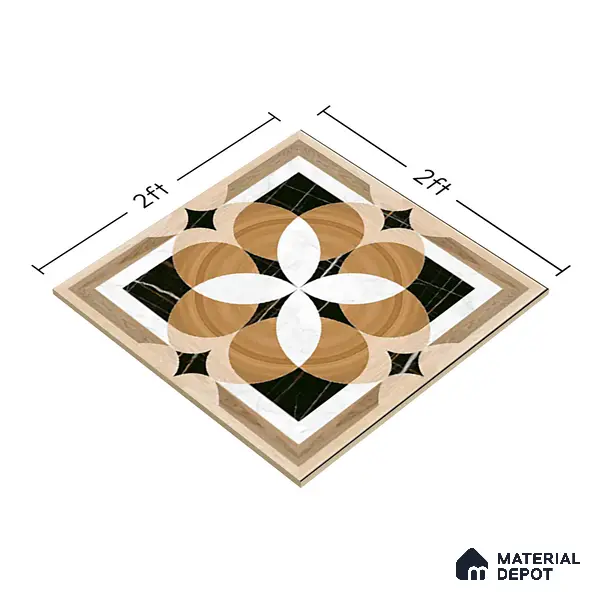 TL 00447 Brown 2 ft x 2 ft Matte Finish Digital Porcelain Floor & Wall Tile - 9.5 mm | Please Expect a Slight Variation of Pattern