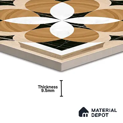 TL 00447 Brown 2 ft x 2 ft Matte Finish Digital Porcelain Floor & Wall Tile - 9.5 mm | Please Expect a Slight Variation of Pattern