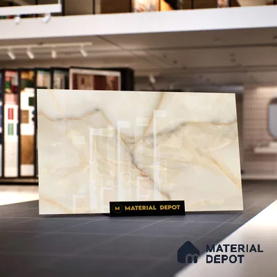 TL 00353 Brown 6 ft x 4 ft Glossy Finish Endless Vitrified Wall & Floor Tile - 9 mm | Adhesive and Spacers Must be Used During Installation