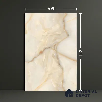 TL 00353 Brown 6 ft x 4 ft Glossy Finish Endless Vitrified Wall & Floor Tile - 9 mm | Adhesive and Spacers Must be Used During Installation