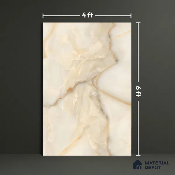 TL 00353 Brown 6 ft x 4 ft Glossy Finish Endless Vitrified Wall & Floor Tile - 9 mm | Adhesive and Spacers Must be Used During Installation