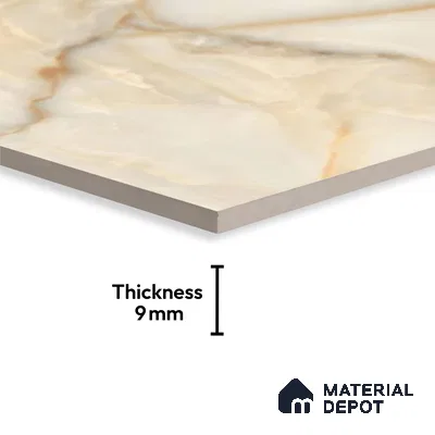 TL 00353 Brown 6 ft x 4 ft Glossy Finish Endless Vitrified Wall & Floor Tile - 9 mm | Adhesive and Spacers Must be Used During Installation