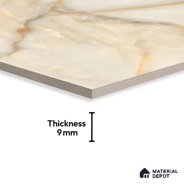 TL 00353 Brown 6 ft x 4 ft Glossy Finish Endless Vitrified Wall & Floor Tile - 9 mm | Adhesive and Spacers Must be Used During Installation