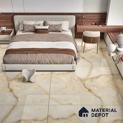 TL 00353 Brown 6 ft x 4 ft Glossy Finish Endless Vitrified Wall & Floor Tile - 9 mm | Adhesive and Spacers Must be Used During Installation