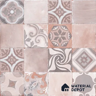 Moroccan Floor & Wall Tile TL 05823 Brown Argilla 600x600 mm Matte Finish Vitrified Wall & Floor Tile - 9 mm | Suitable For Kitchen, Balcony, Dining Area | Please Expect a Slight Variation of Pattern