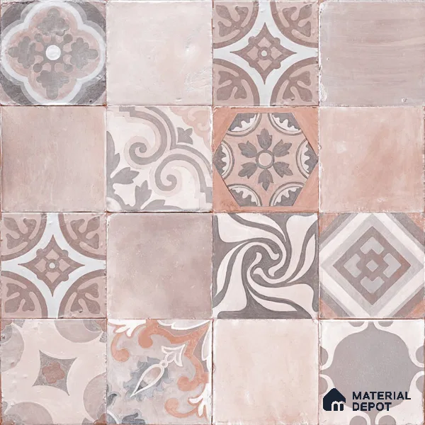 Moroccan Floor & Wall Tile TL 05823 Brown Argilla 600x600 mm Matte Finish Vitrified Wall & Floor Tile - 9 mm | Suitable For Kitchen, Balcony, Dining Area | Please Expect a Slight Variation of Pattern