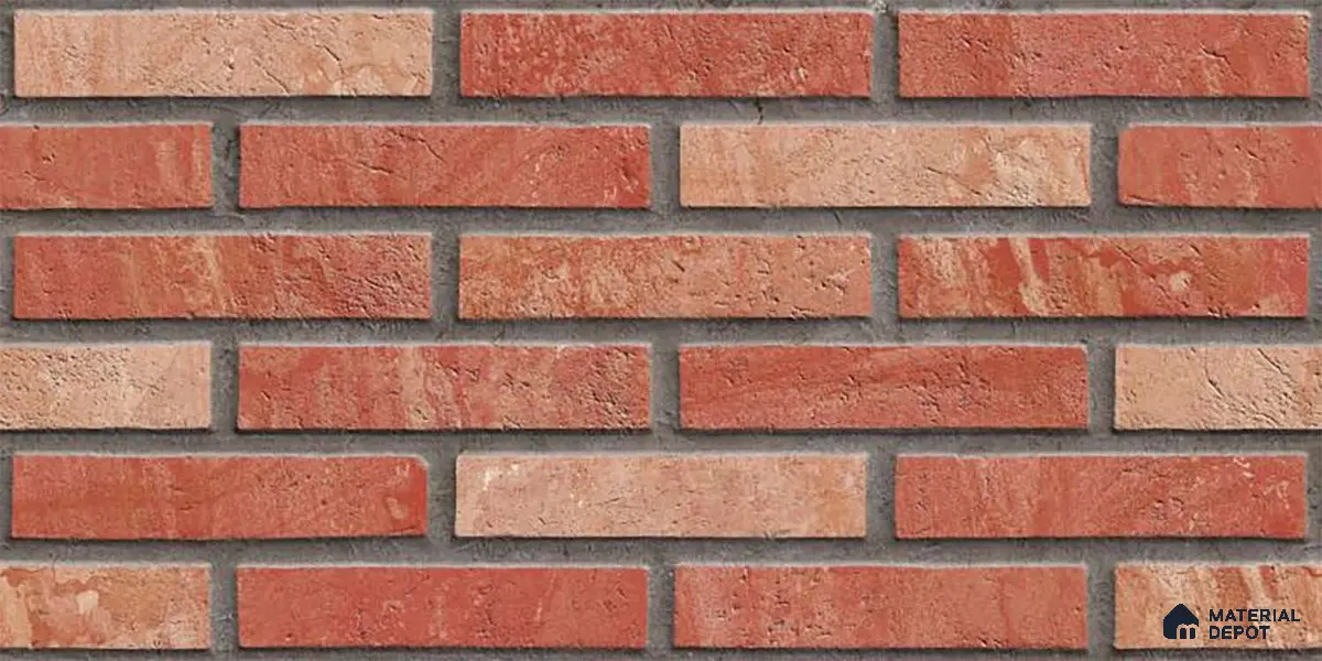 Brick Wall Tile TL 06580 B Manhattan Azul-1 2 ft x 1 ft Ceramic Matte Finish - 9 mm | Suitable for Balcony, Foyer, Elevation, Courtyard