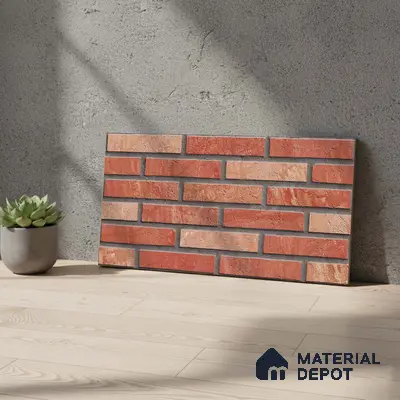 Brick Wall Tile TL 06580 B Manhattan Azul-1 2 ft x 1 ft Ceramic Matte Finish - 9 mm | Suitable for Balcony, Foyer, Elevation, Courtyard