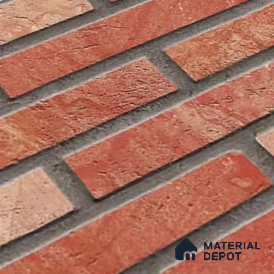 Brick Wall Tile TL 06580 B Manhattan Azul-1 2 ft x 1 ft Ceramic Matte Finish - 9 mm | Suitable for Balcony, Foyer, Elevation, Courtyard