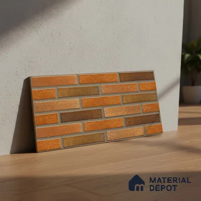 Brick Wall Tile TL 06580 Manhattan Perla 2 ft x 1 ft Ceramic Matte Finish - 9 mm | Suitable for Courtyard, Stair Lobby wall, Balcony, Elevation (Sample)
