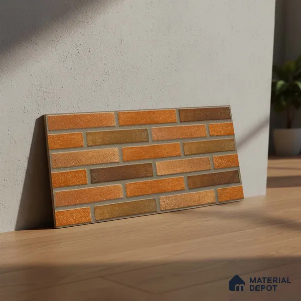 Brick Wall Tile TL 06580 Manhattan Perla 2 ft x 1 ft Ceramic Matte Finish - 9 mm | Suitable for Courtyard, Stair Lobby wall, Balcony, Elevation (Sample)