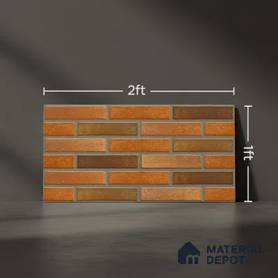 Brick Wall Tile TL 06580 Manhattan Perla 2 ft x 1 ft Ceramic Matte Finish - 9 mm | Suitable for Courtyard, Stair Lobby wall, Balcony, Elevation (Sample)