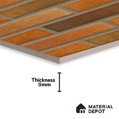 Brick Wall Tile TL 06580 Manhattan Perla 2 ft x 1 ft Ceramic Matte Finish - 9 mm | Suitable for Courtyard, Stair Lobby wall, Balcony, Elevation (Sample)