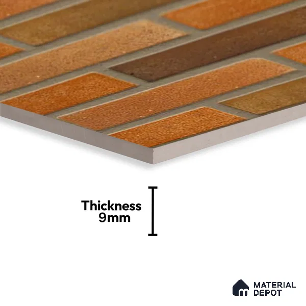 Brick Wall Tile TL 06580 Manhattan Perla 2 ft x 1 ft Ceramic Matte Finish - 9 mm | Suitable for Courtyard, Stair Lobby wall, Balcony, Elevation (Sample)