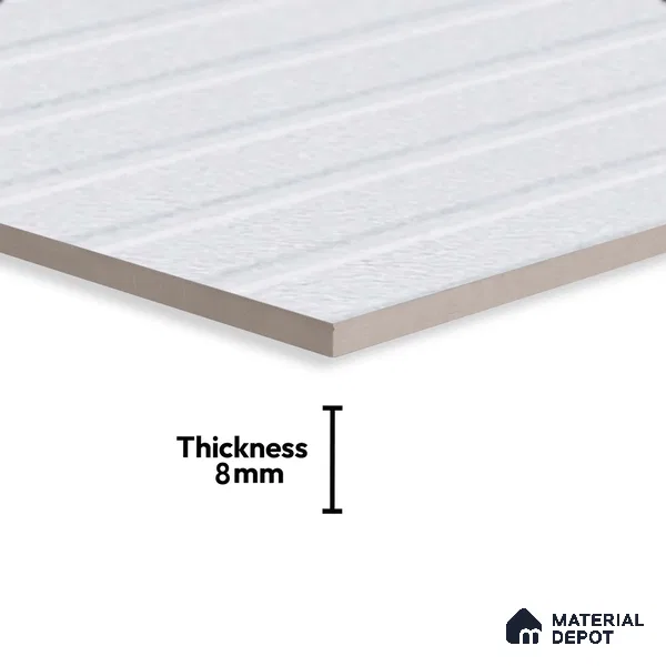 Highlighter Wall Tile TL 06483 F S Coliseum Silver Liner 2 ft x 1 ft Ceramic Matte Finish - 8 mm | Suitable for Living Room, Kitchen & Bathroom